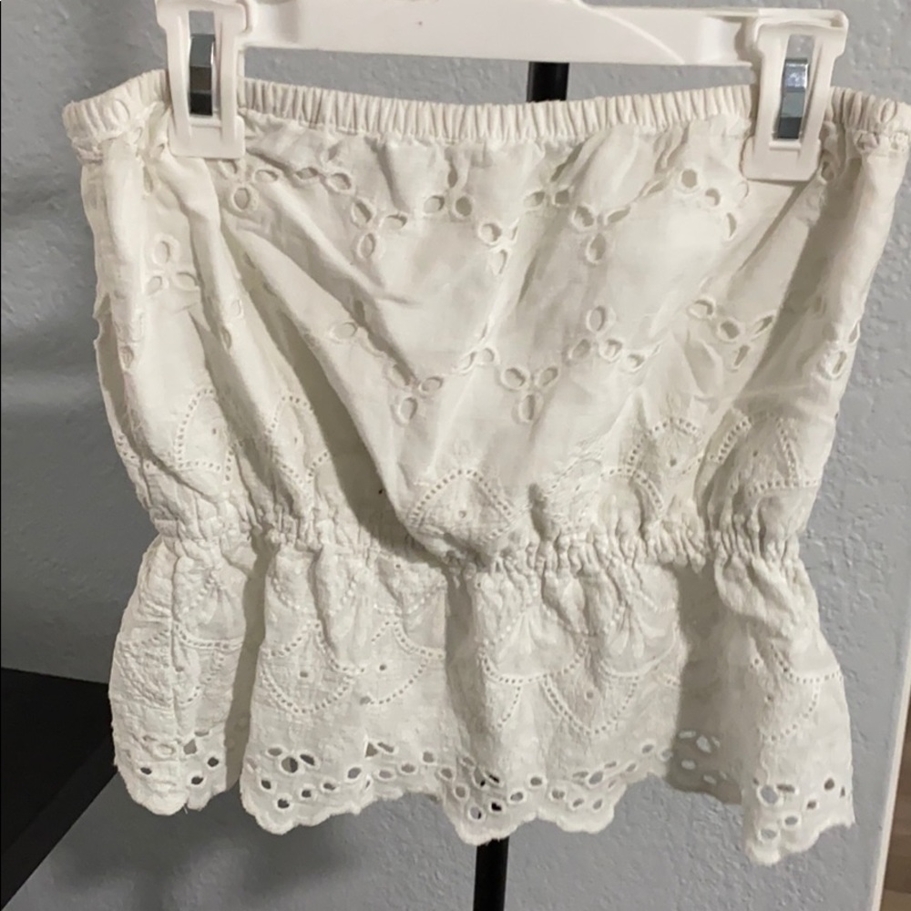 White lacy tank